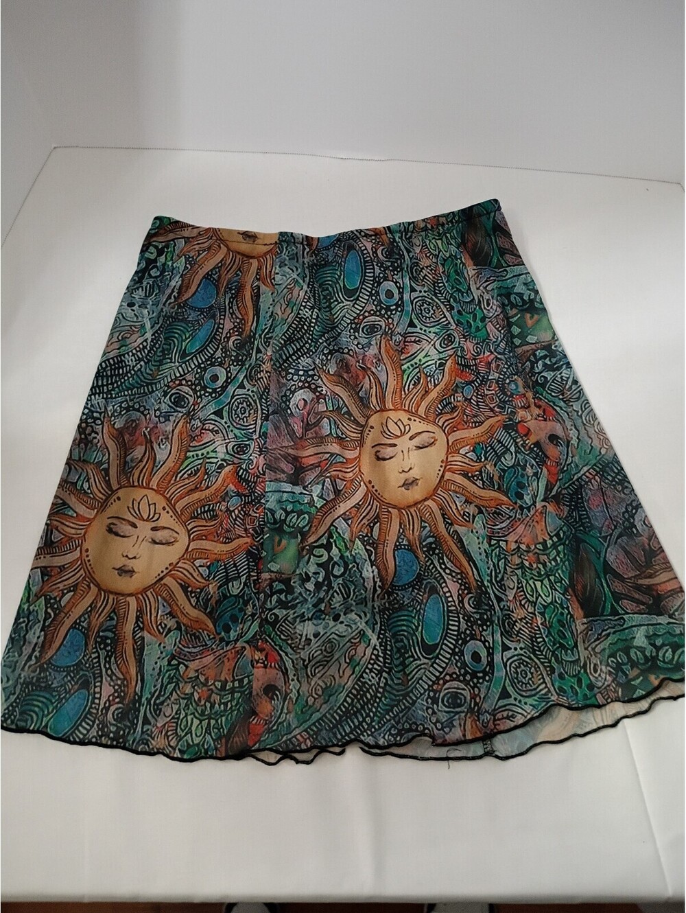 Vintage Hippie Skirt Sun Pattern